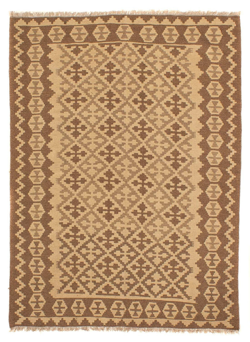 Kelim-tæppe - orientalsk - 211 x 153 cm - lys brun