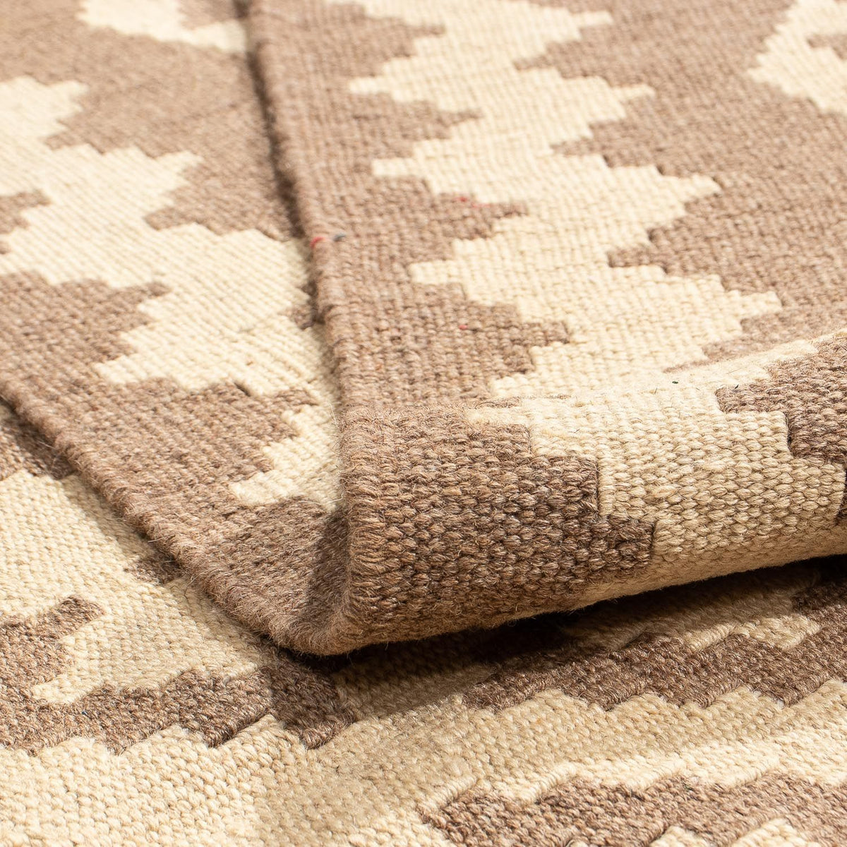 Kelim-tæppe - orientalsk - 203 x 165 cm - lys brun