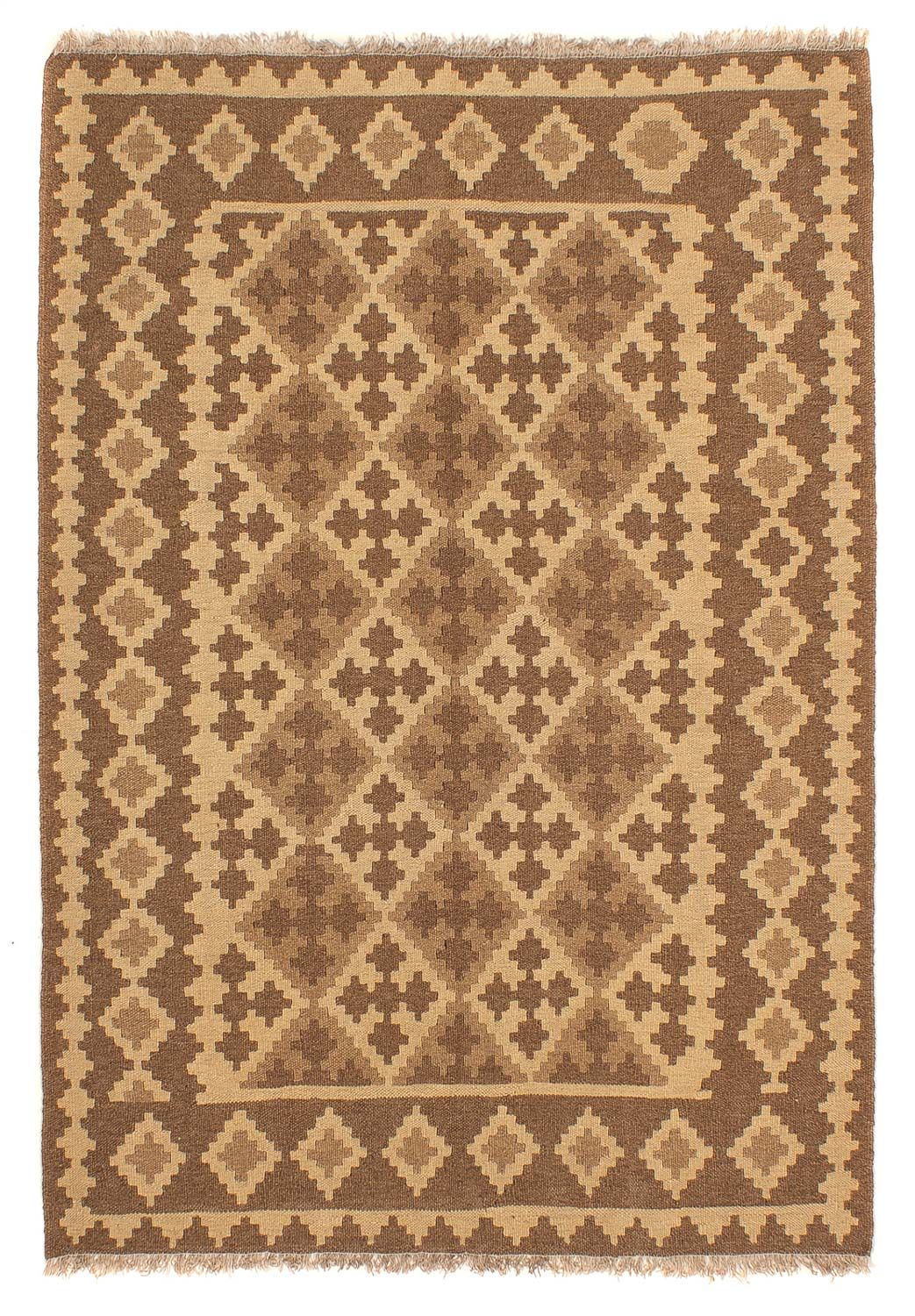 Kelim-tæppe - orientalsk - 190 x 145 cm - lys brun