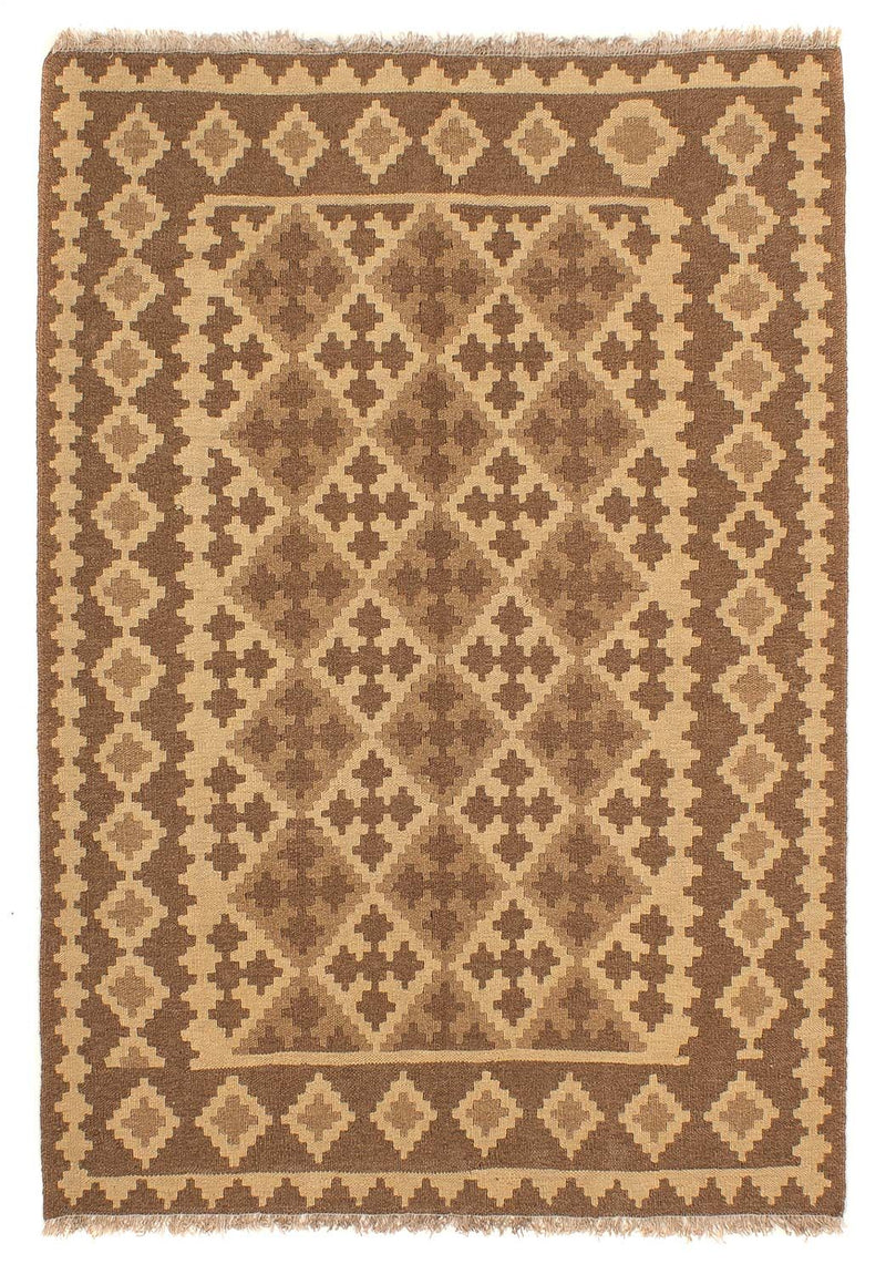 Kelim-tæppe - orientalsk - 190 x 145 cm - lys brun