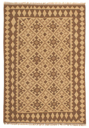 Kelim-tæppe - orientalsk - 210 x 155 cm - lys brun
