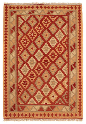 Kelim-tæppe - orientalsk - 200 x 148 cm - rød