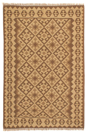Kelim-tæppe - orientalsk - 205 x 153 cm - lys brun