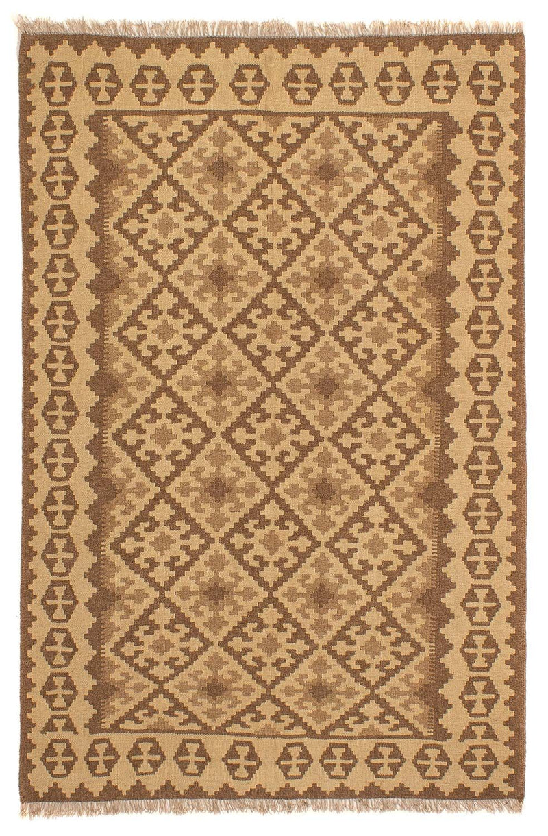 Kelim-tæppe - orientalsk - 205 x 153 cm - lys brun