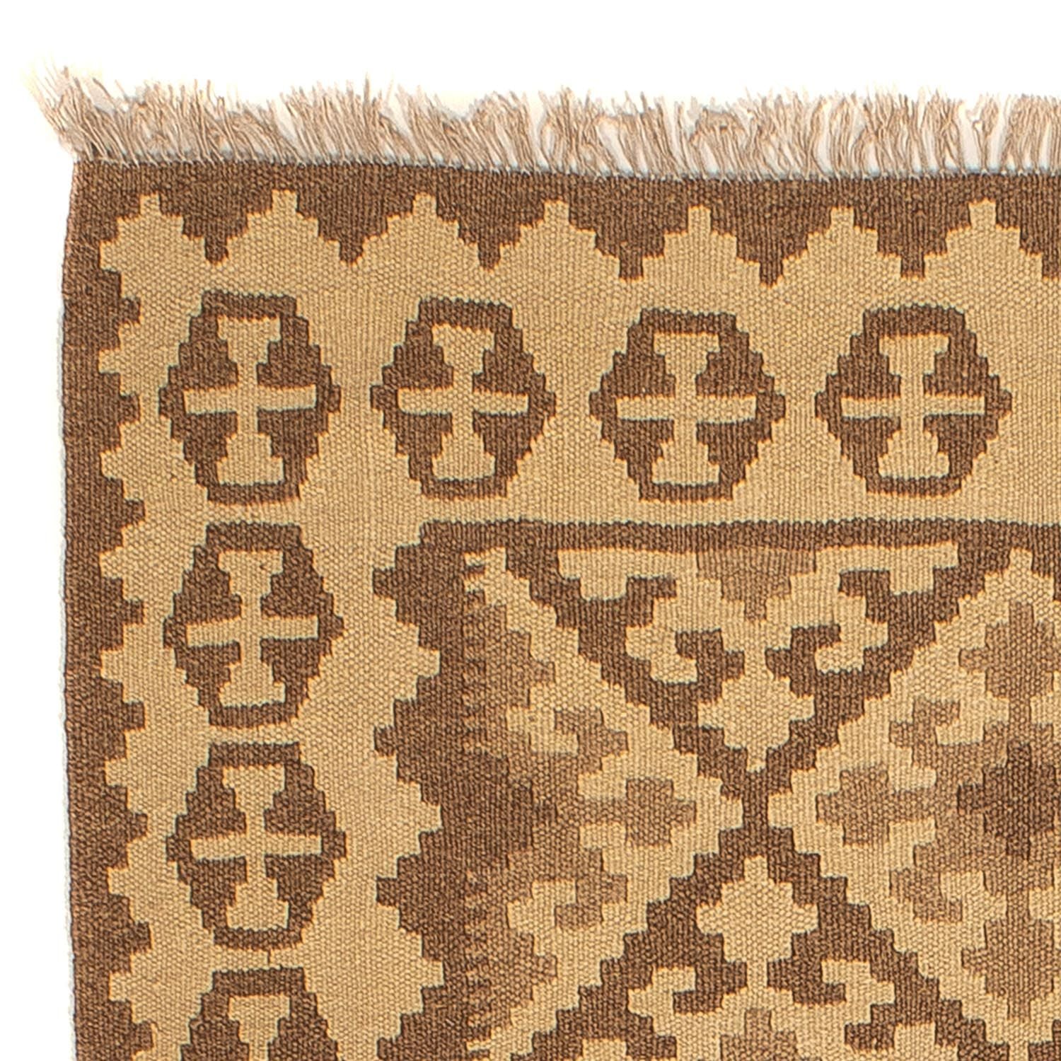 Kelim-tæppe - orientalsk - 205 x 153 cm - lys brun