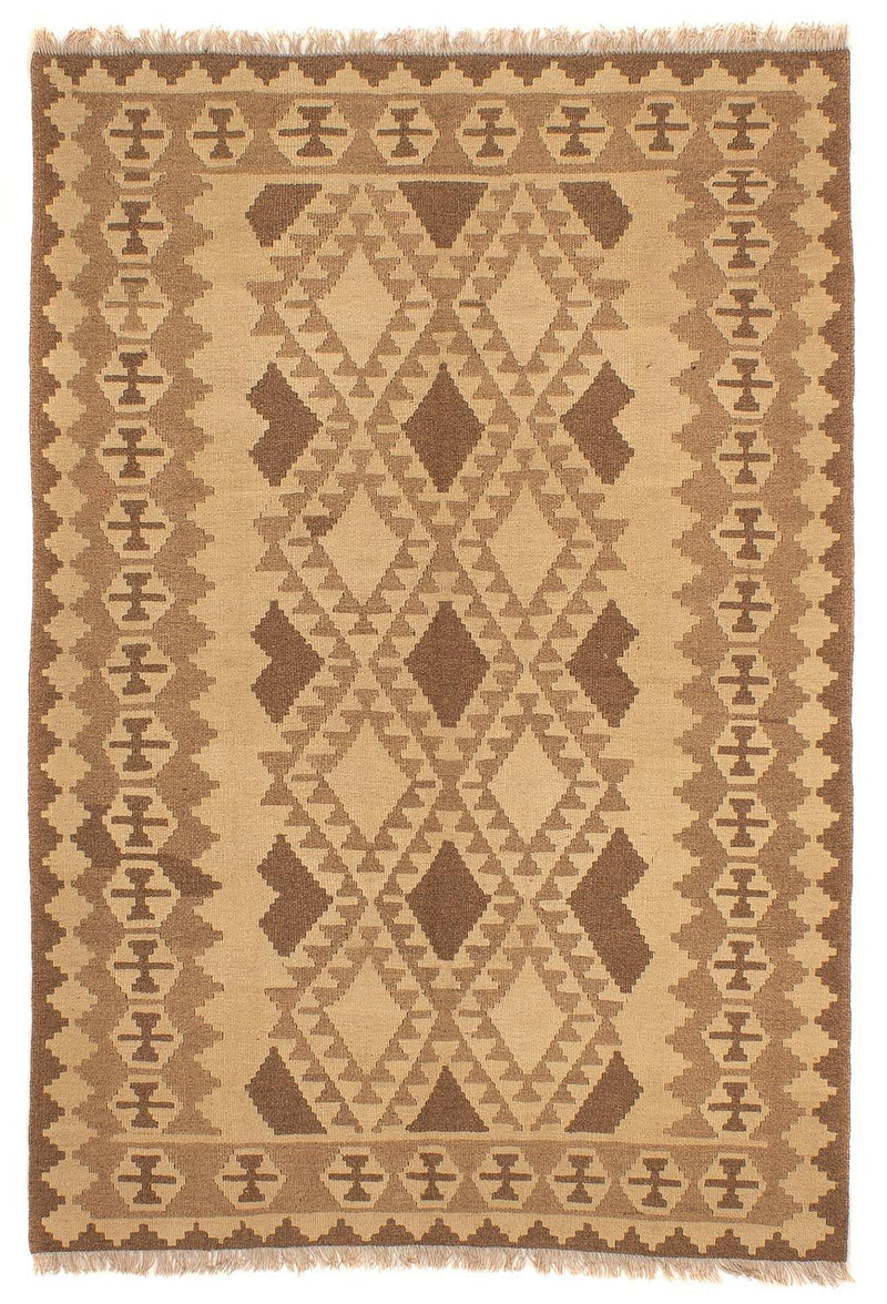 Kelim-tæppe - orientalsk - 217 x 150 cm - lys brun