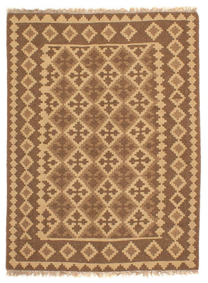 Kelim-tæppe - orientalsk - 188 x 148 cm - lys brun