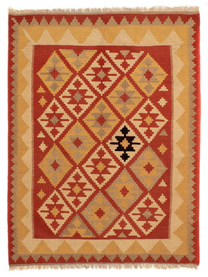 Kelim-tæppe - orientalsk - 198 x 150 cm - rød