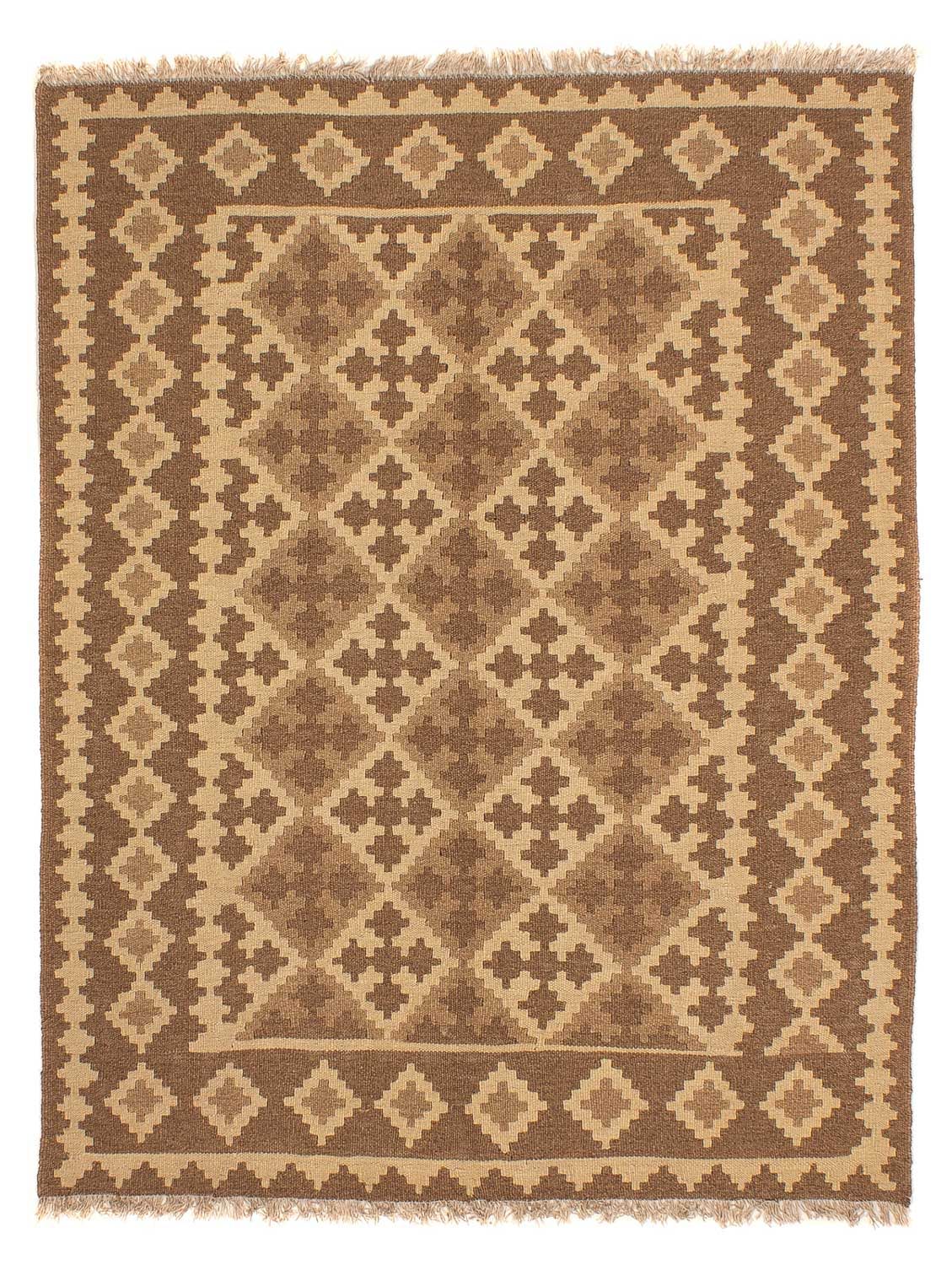 Kelim-tæppe - orientalsk - 192 x 145 cm - lys brun