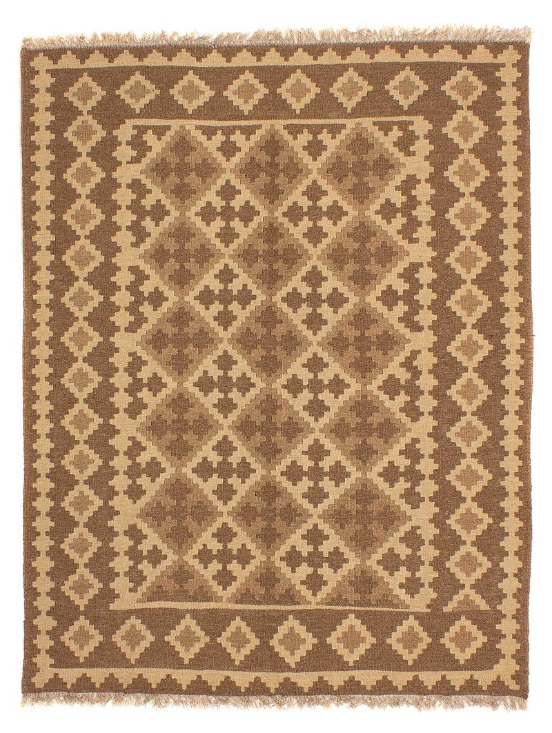 Kelim-tæppe - orientalsk - 192 x 145 cm - lys brun