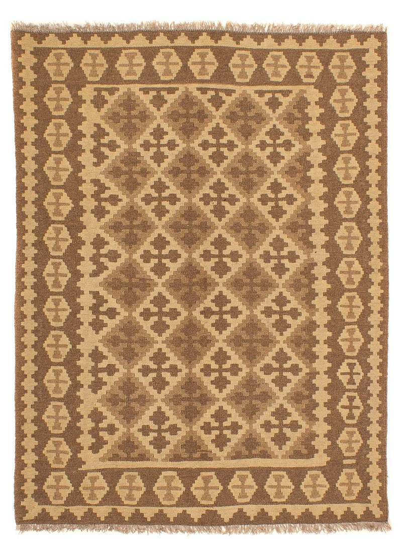 Kelim-tæppe - orientalsk - 189 x 145 cm - lys brun