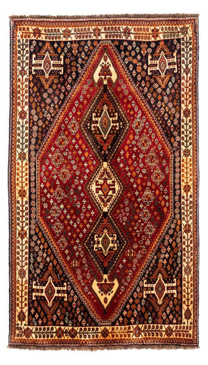 Persisk tæppe - Nomadisk - 247 x 150 cm - mørkerød