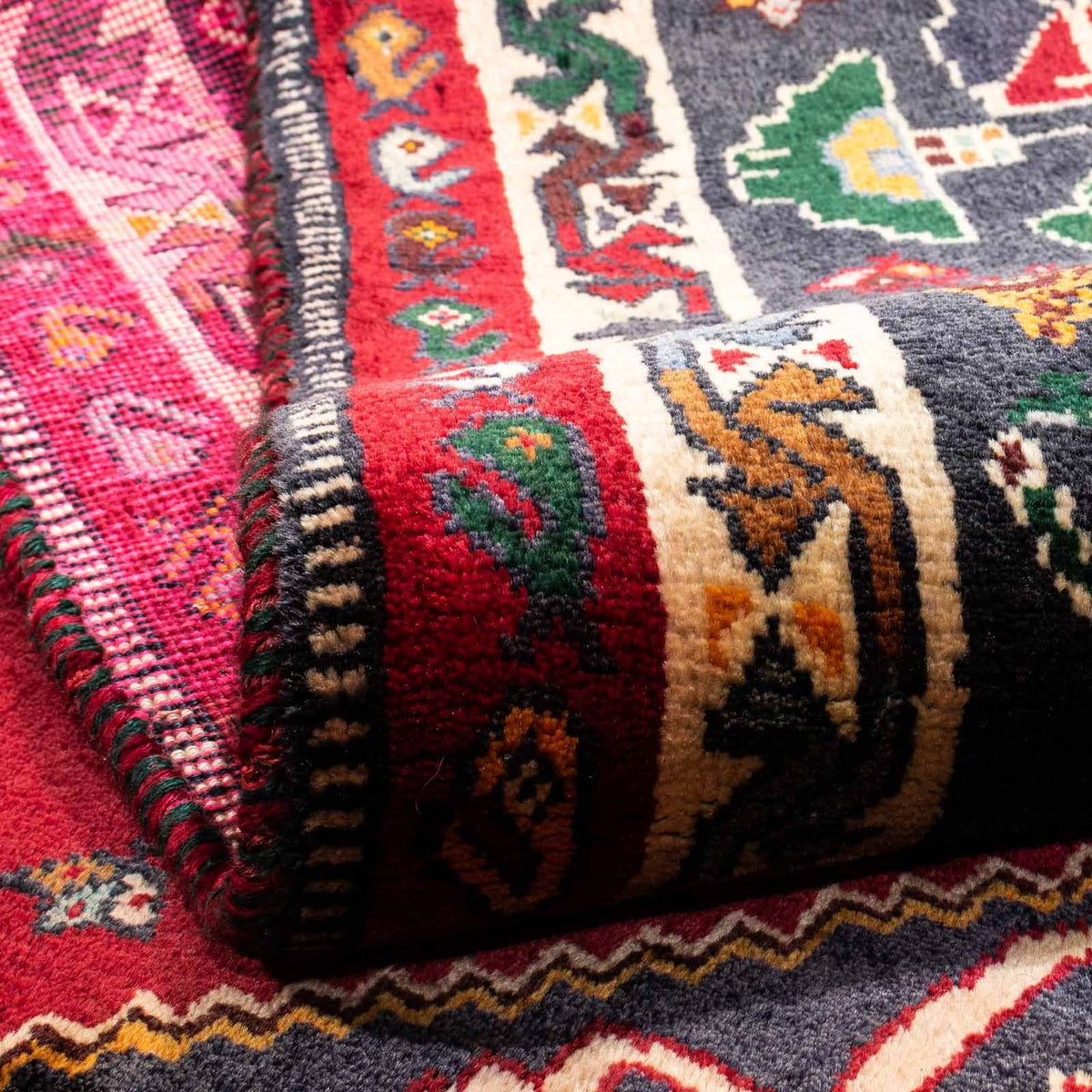 Persisk tæppe - Nomadisk - 271 x 170 cm - mørkerød