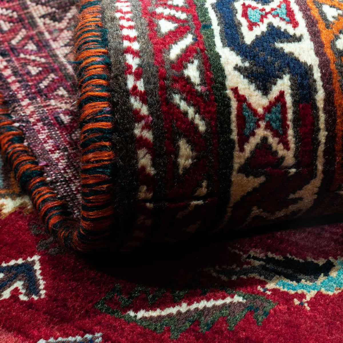 Persisk tæppe - Nomadisk - 270 x 175 cm - mørkerød