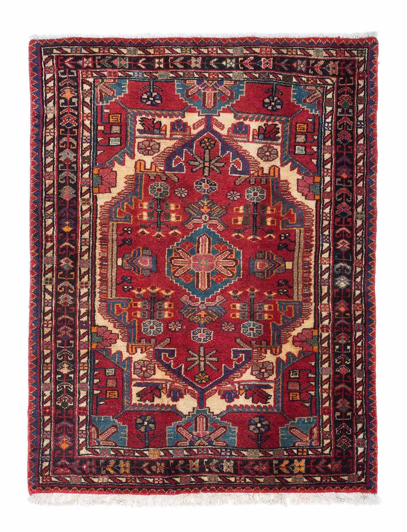 Persisk tæppe - Nomadisk - 125 x 93 cm - mørkerød
