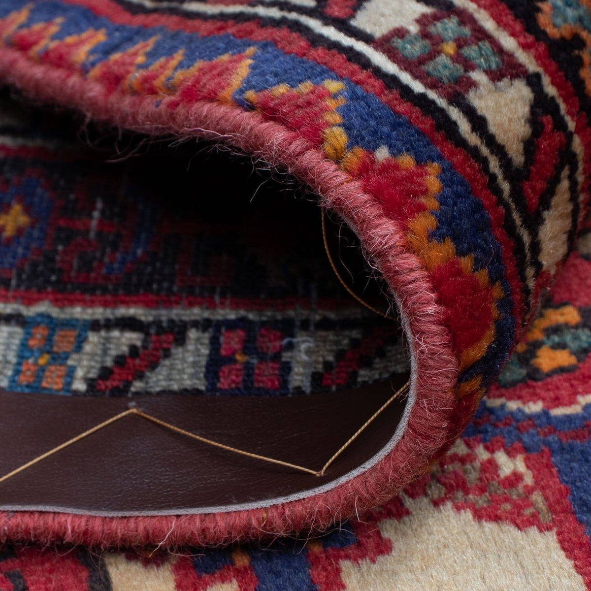 Persisk tæppe - Nomadisk - 125 x 93 cm - mørkerød