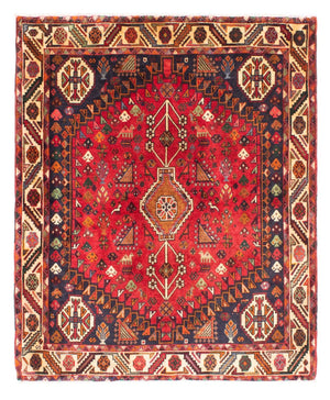 Persisk tæppe - Nomadisk - 162 x 130 cm - mørkerød
