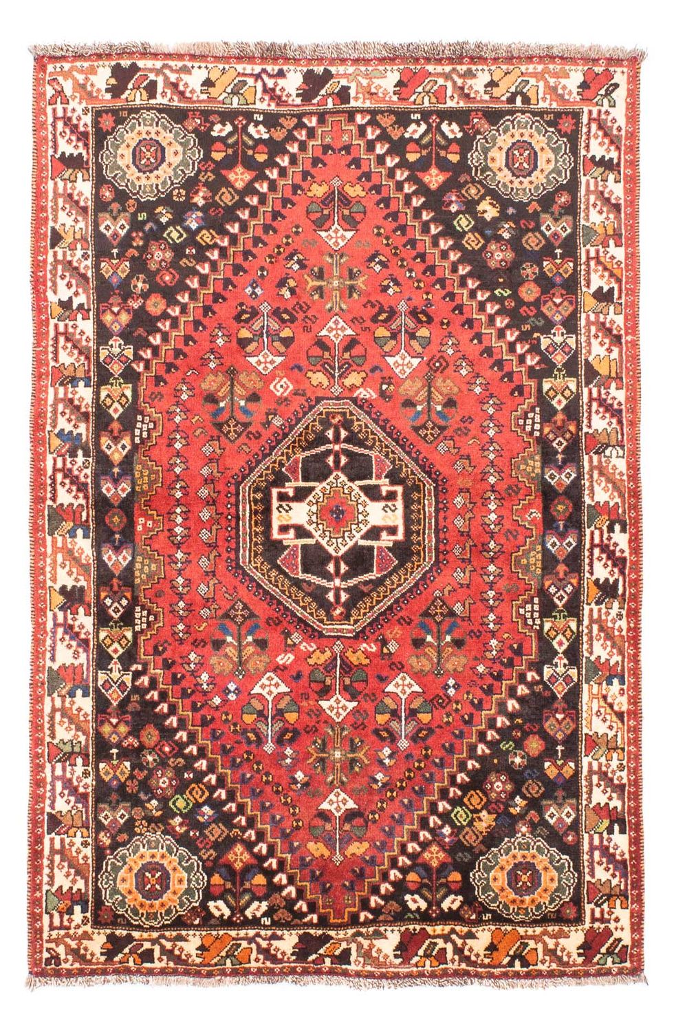 Persisk tæppe - Nomadisk - 166 x 110 cm - mørkerød