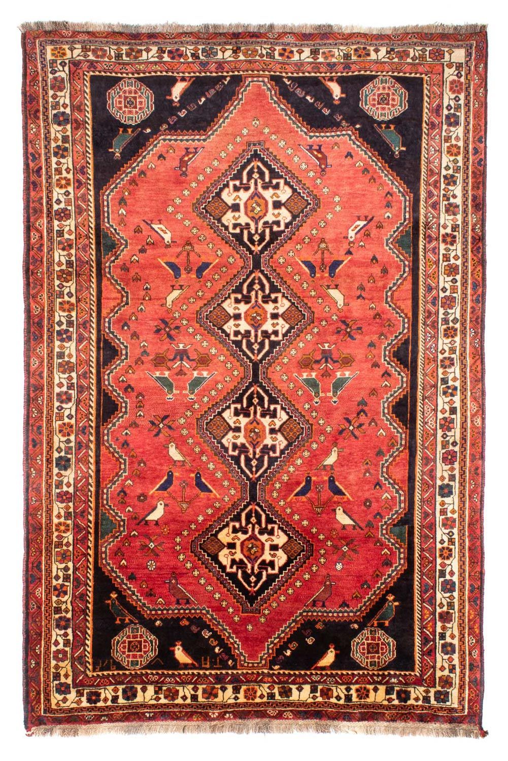 Persisk tæppe - Nomadisk - 290 x 195 cm - lysrød