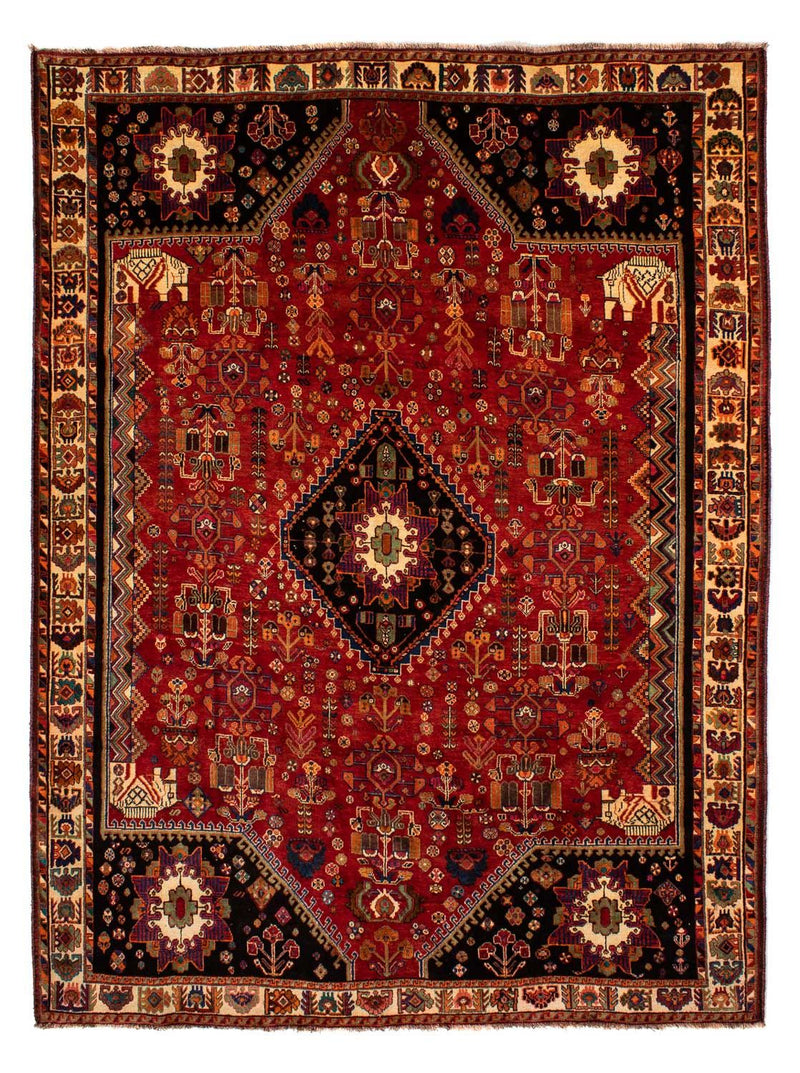 Persisk tæppe - Nomadisk - 300 x 220 cm - mørkerød
