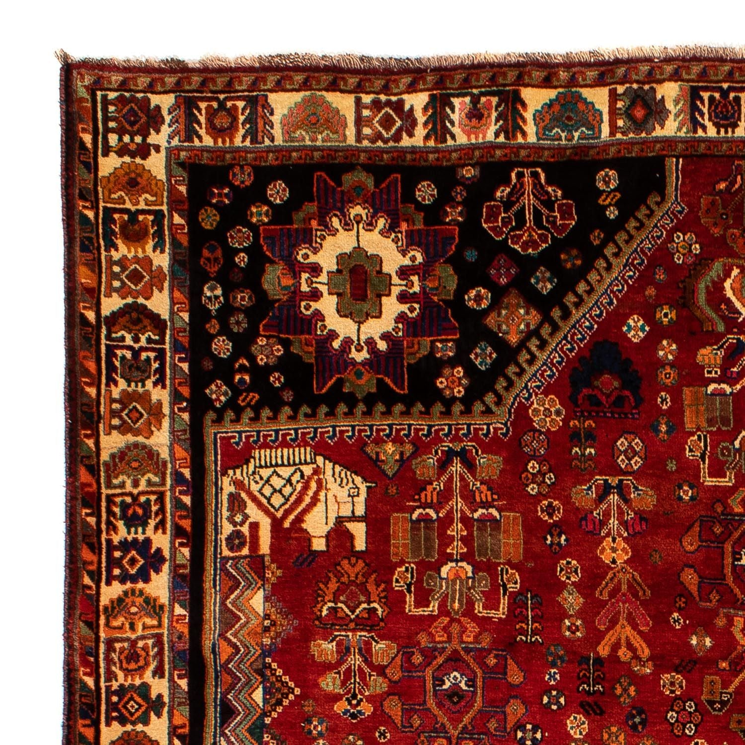 Persisk tæppe - Nomadisk - 300 x 220 cm - mørkerød