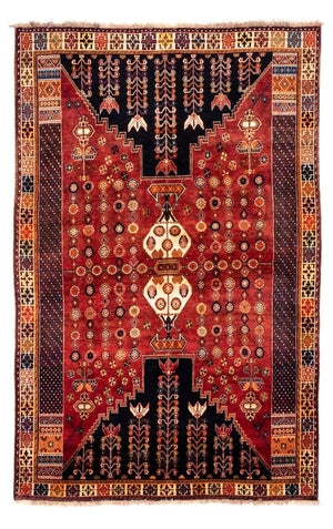 Persisk tæppe - Nomadisk - 270 x 175 cm - mørkerød