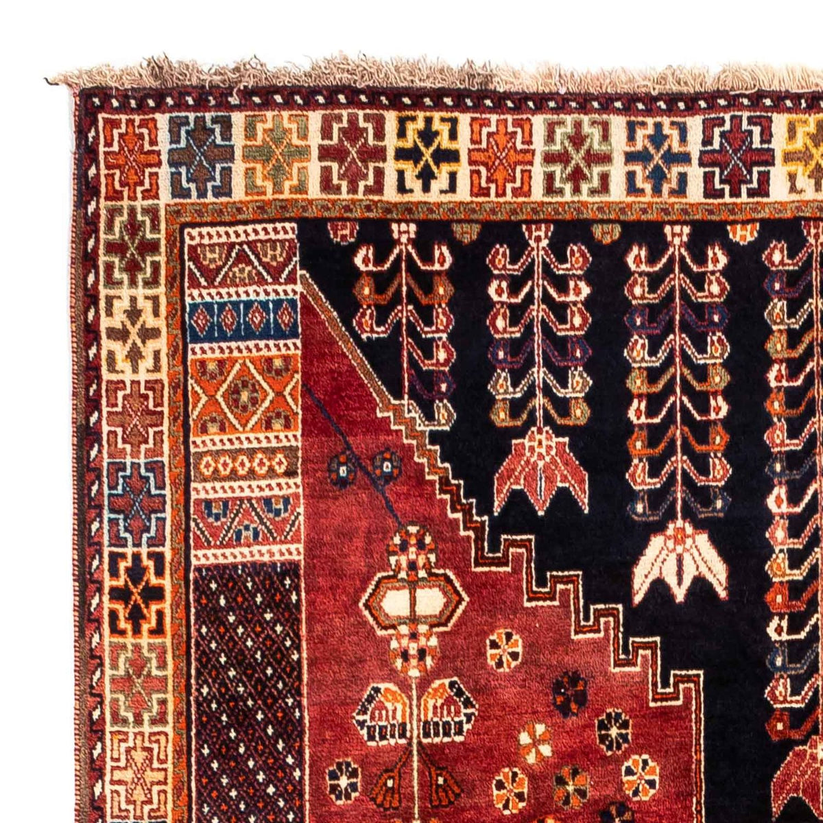 Persisk tæppe - Nomadisk - 270 x 175 cm - mørkerød