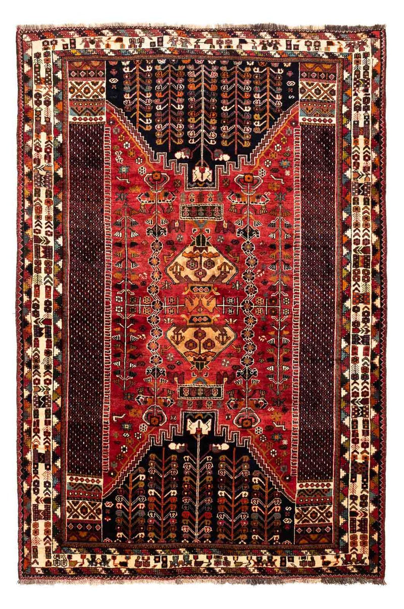 Persisk tæppe - Nomadisk - 255 x 175 cm - mørkerød