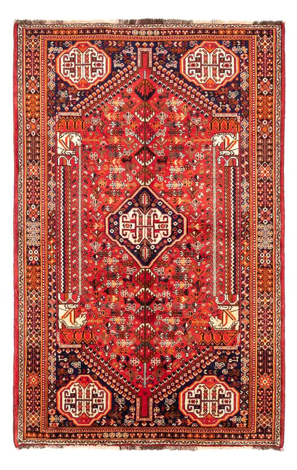 Persisk tæppe - Nomadisk - 250 x 155 cm - mørkerød