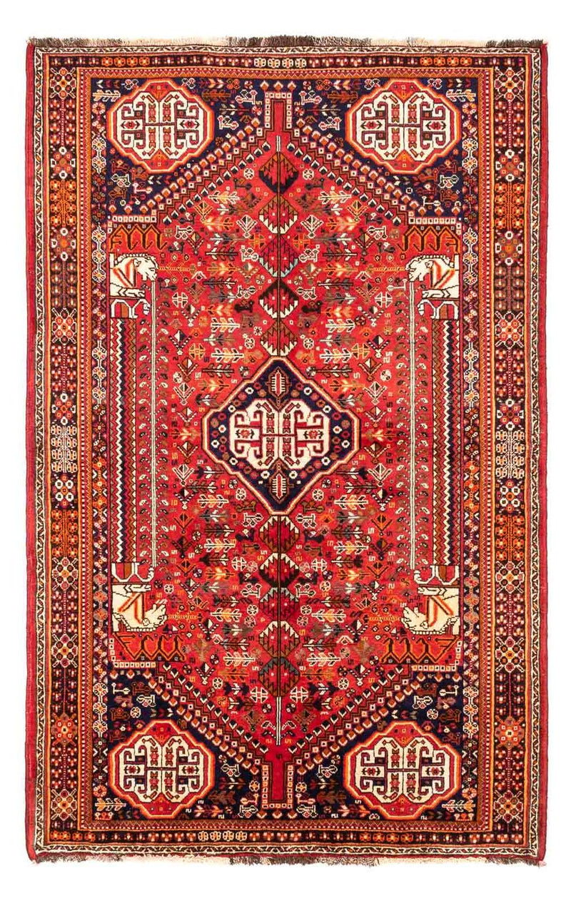 Persisk tæppe - Nomadisk - 250 x 155 cm - mørkerød