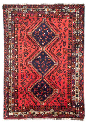 Persisk tæppe - Nomadisk - 296 x 210 cm - lysrød