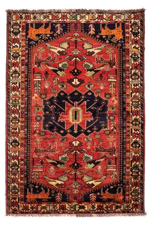 Persisk tæppe - Nomadisk - 265 x 182 cm - mørkerød