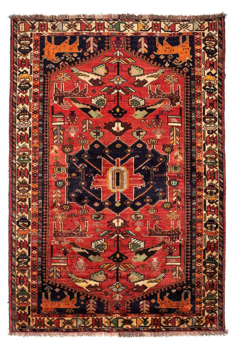 Persisk tæppe - Nomadisk - 265 x 182 cm - mørkerød