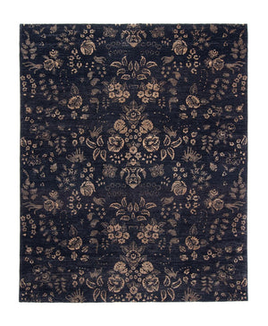 Designer tæppe - 308 x 248 cm - mørkeblå
