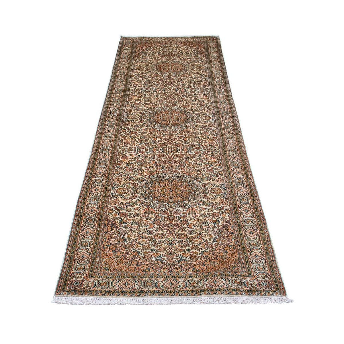 Løber Silketæppe - Kashmir Silk - 316 x 81 cm - beige