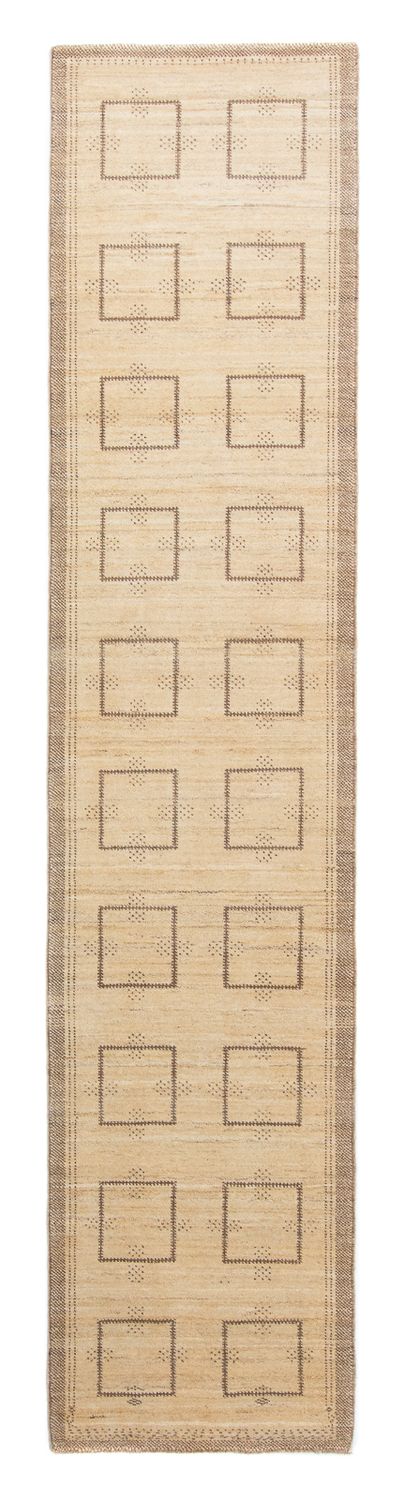 Løber Gabbeh Tæppe - Loribaft Persisk - 345 x 75 cm - beige