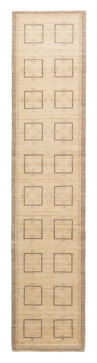Løber Gabbeh Tæppe - Loribaft Persisk - 345 x 75 cm - beige