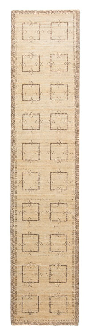 Løber Gabbeh Tæppe - Loribaft Persisk - 345 x 75 cm - beige