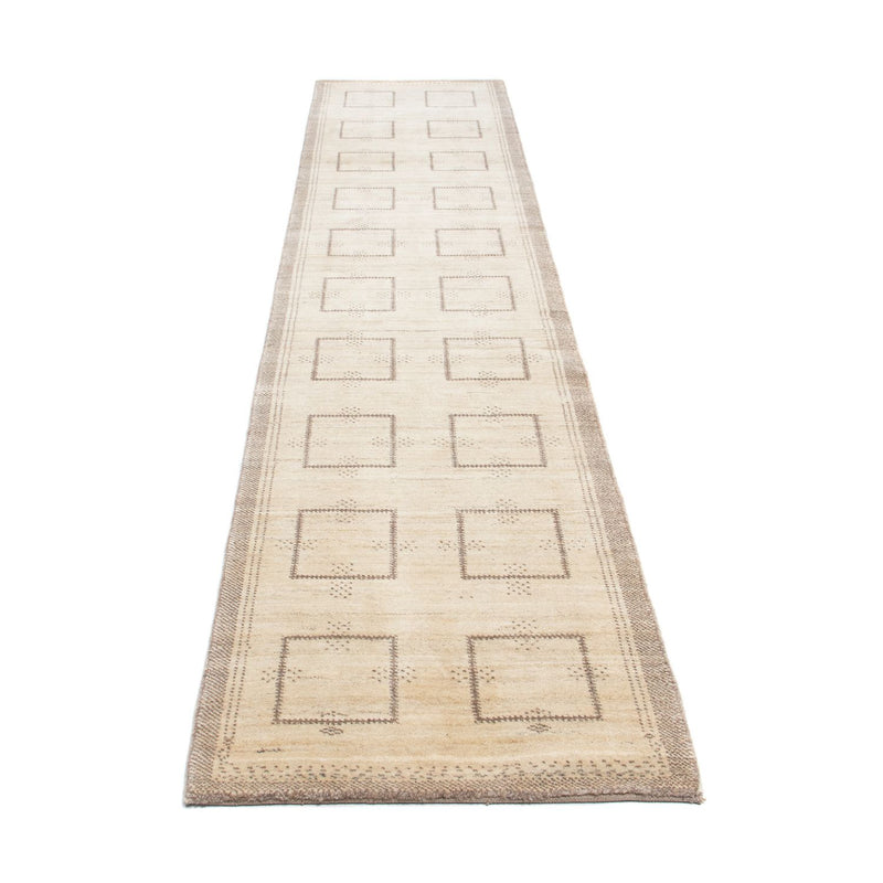Løber Gabbeh Tæppe - Loribaft Persisk - 345 x 75 cm - beige