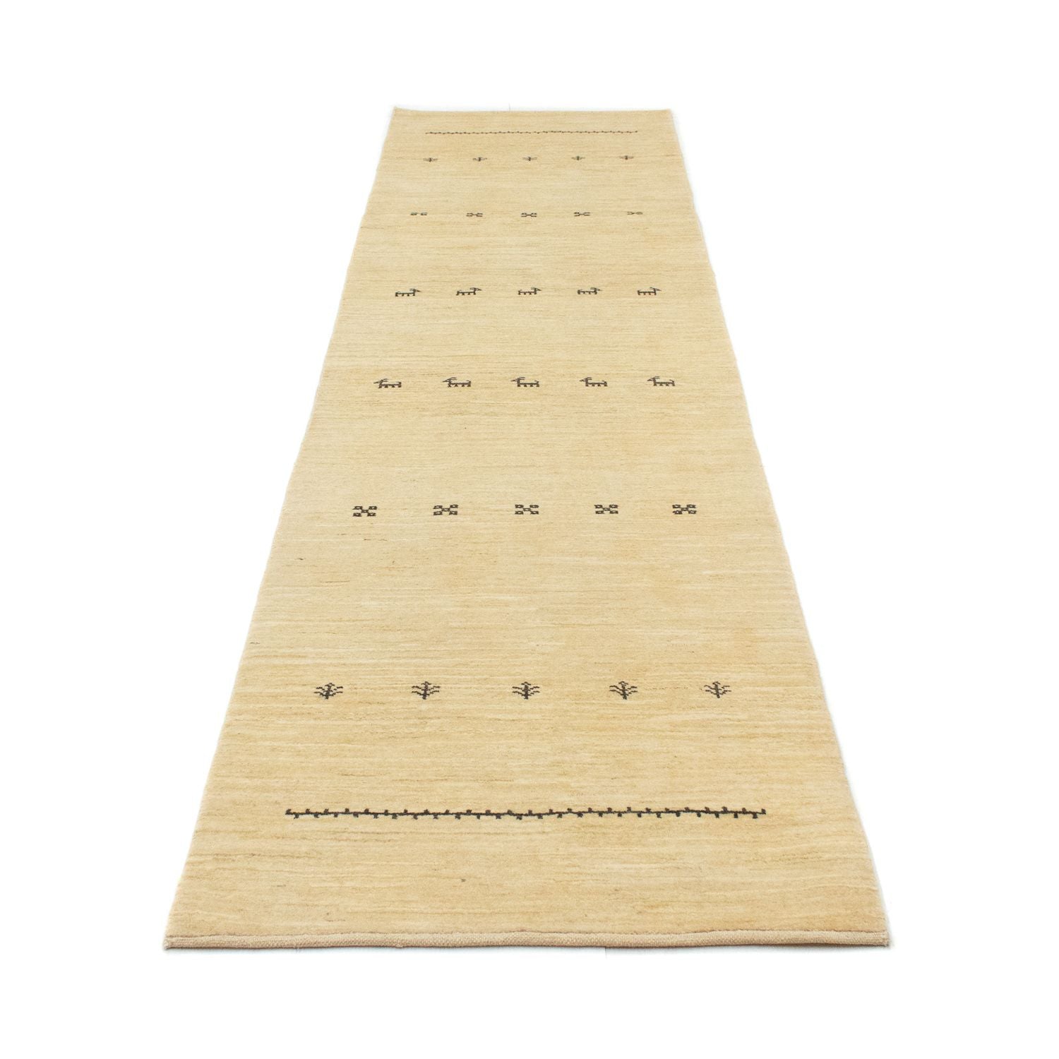 Løber Gabbeh-tæppe - Persisk - 334 x 83 cm - beige