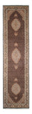 Løber Persisk tæppe - Tabriz - 302 x 82 cm - mørkeblå