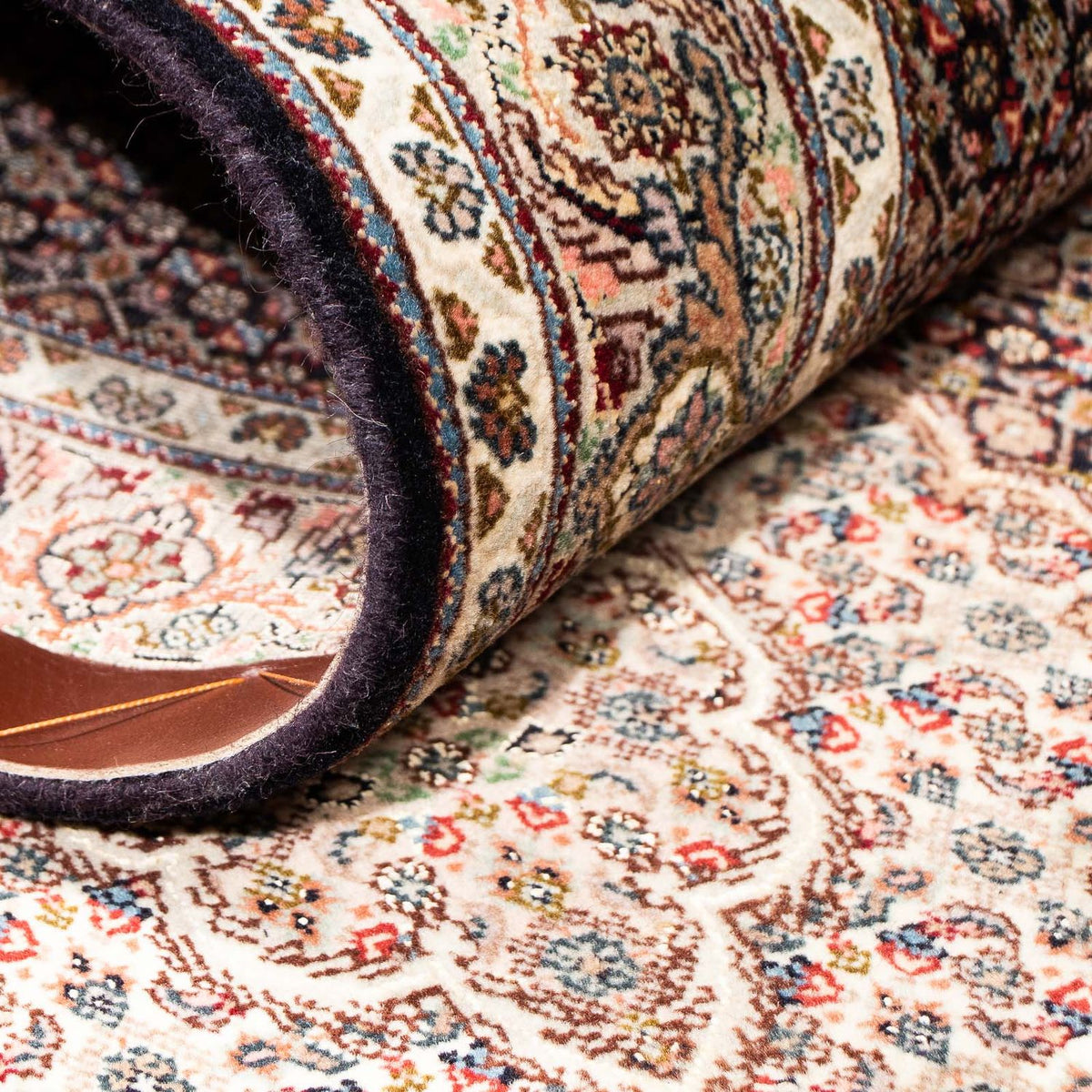 Løber Persisk tæppe - Tabriz - 302 x 82 cm - mørkeblå