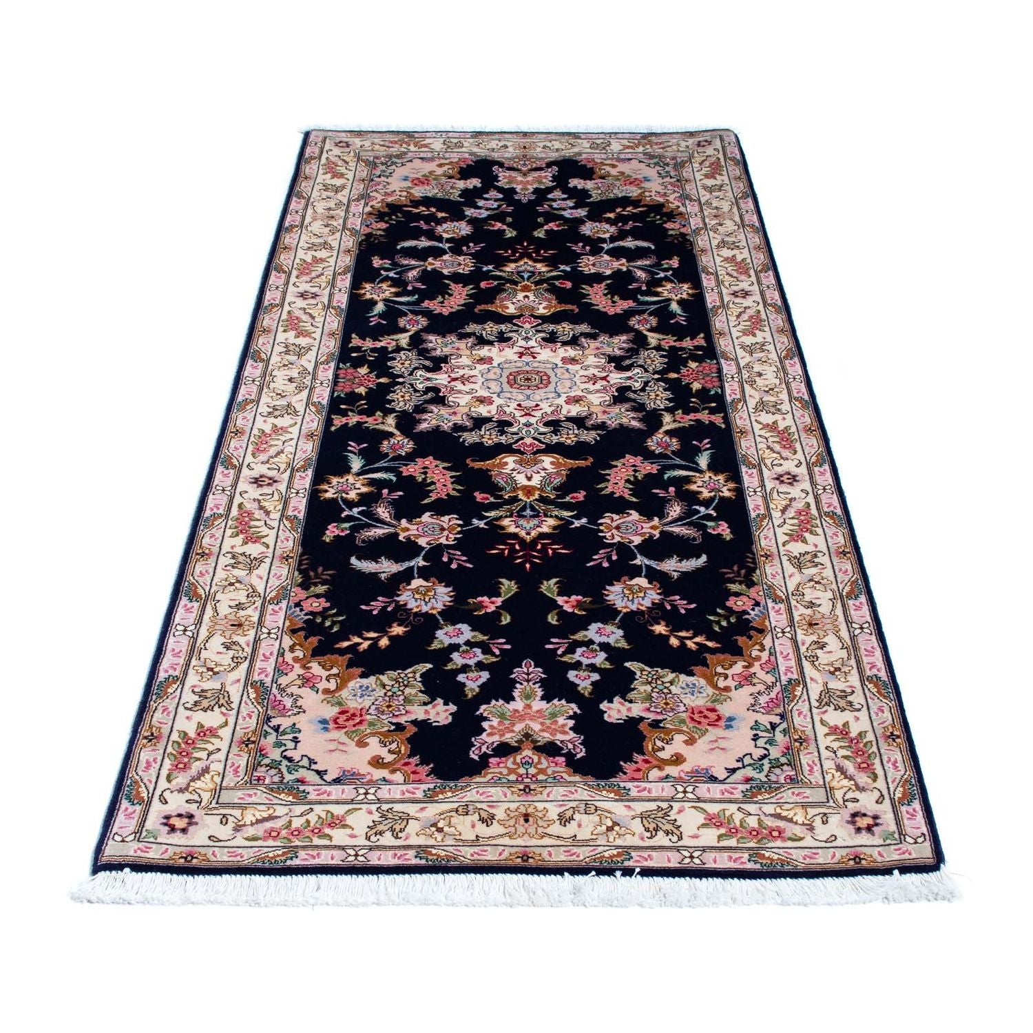 Løber Persisk tæppe - Tabriz - Royal - 200 x 83 cm - mørkeblå