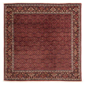 Persisk tæppe - Bijar firkantet  - 200 x 197 cm - mørkerød