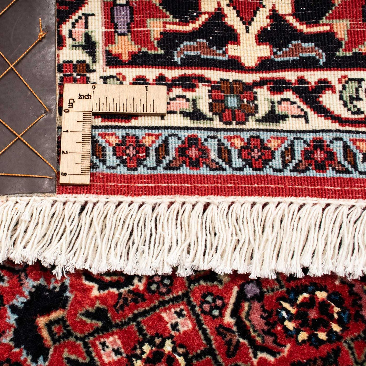 Persisk tæppe - Bijar firkantet  - 200 x 197 cm - mørkerød