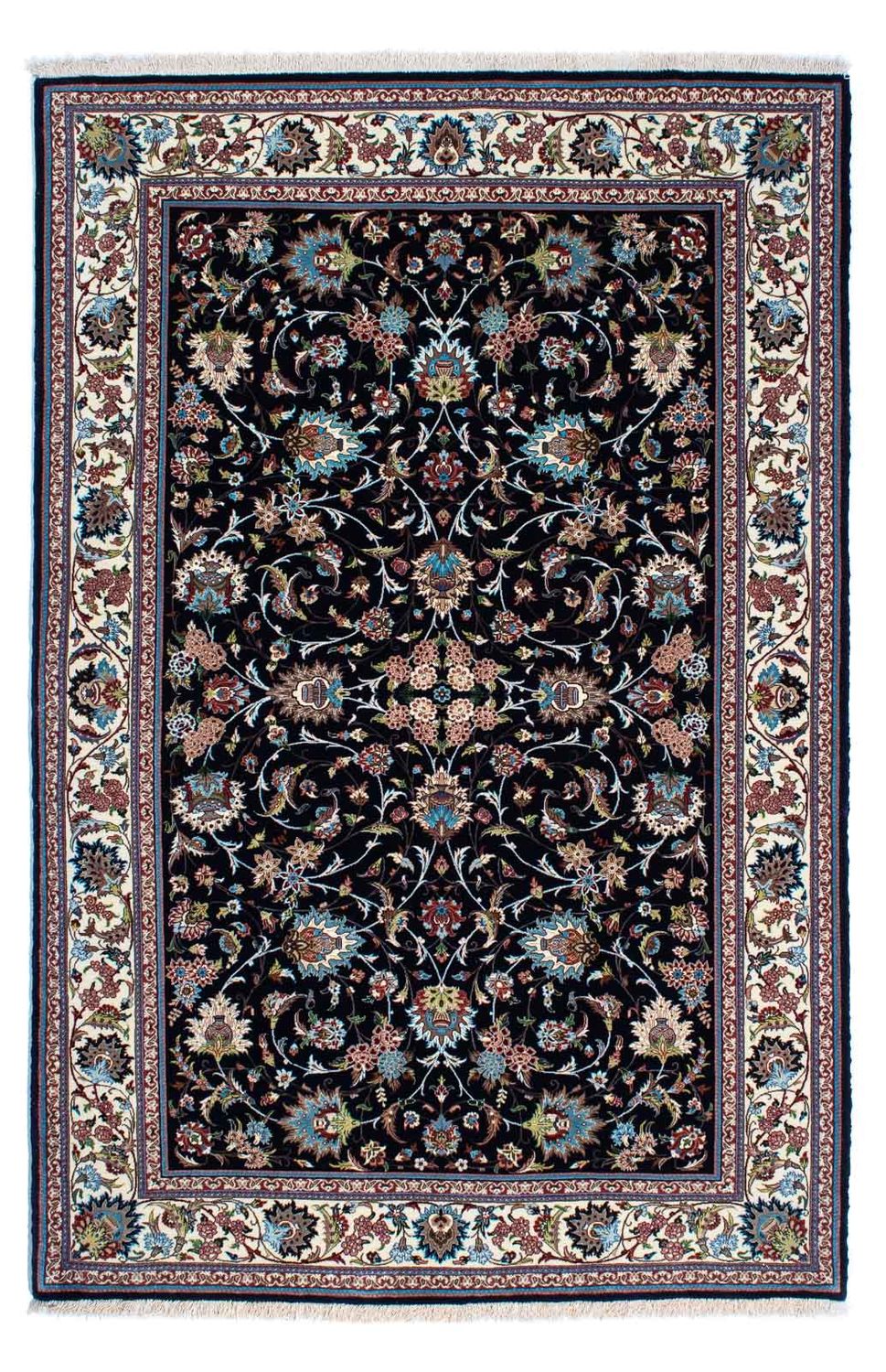 Persisk tæppe - Ghom - 210 x 140 cm - mørkeblå