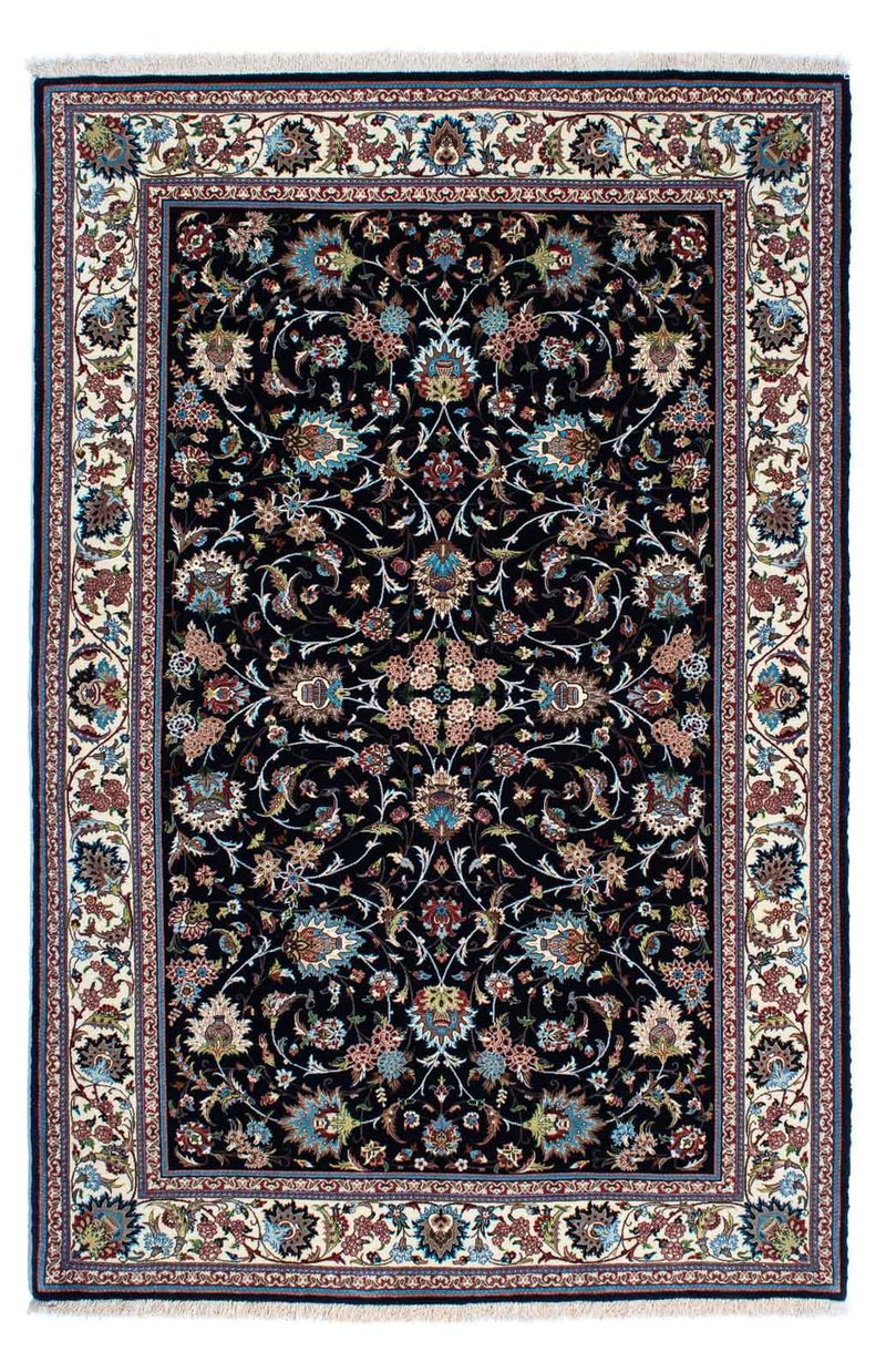 Persisk tæppe - Ghom - 210 x 140 cm - mørkeblå
