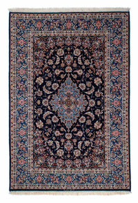 Persisk tæppe - Isfahan - Premium - 218 x 145 cm - mørkeblå