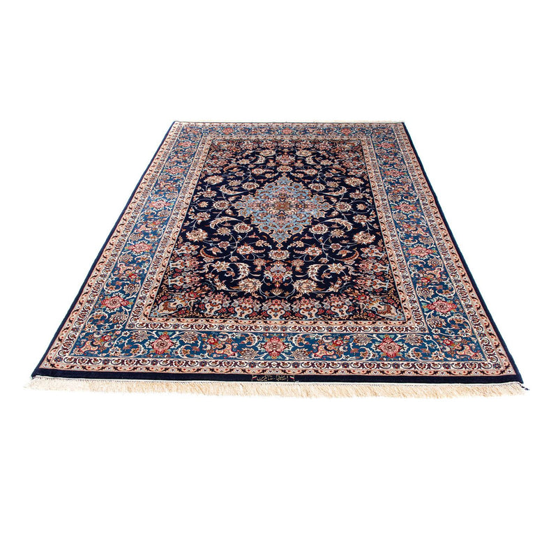 Persisk tæppe - Isfahan - Premium - 218 x 145 cm - mørkeblå