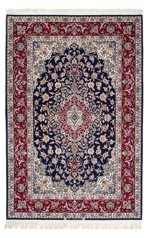 Persisk tæppe - Isfahan - Premium - 200 x 130 cm - mørkeblå